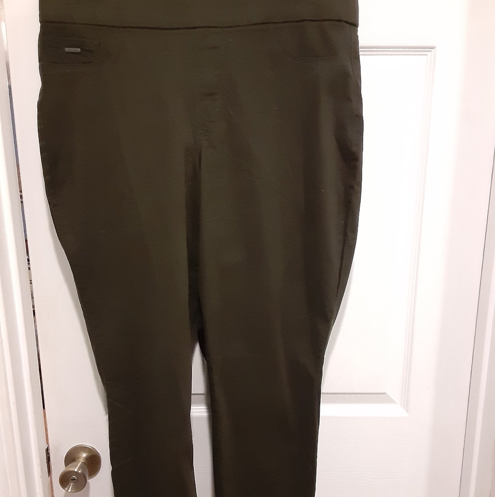 NWT Nine West Green Pull On Skinny Jeans 14